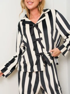 Jim Jam the Label Bow Traditional Black Pyjamas Set Online