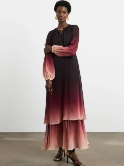 Joanna Hope Pink Ombre Tiered Maxi Dress Best