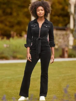 Joe Browns Black Stretch Fit Darcy Cord Jumpsuit Hot