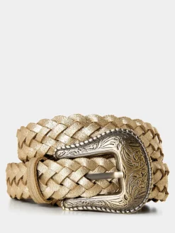 Joe Browns Gold Plaited Metallic Suede Belt Sale