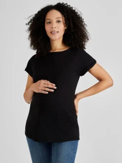 Jojo Maman Bébé Black Boyfriend Maternity Cotton T-Shirt Sale