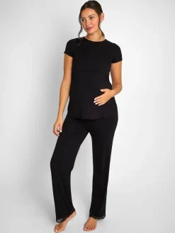 Jojo Maman Bébé Black Lace Maternity & Nursing Pyjamas Set Best