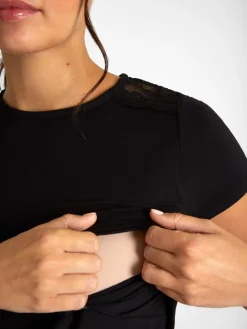 Jojo Maman Bébé Black Lace Maternity & Nursing Pyjamas Set Best