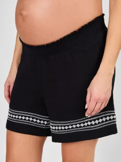 Jojo Maman Bébé Black Maternity Embroidered Shorts Outlet