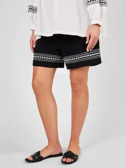 Jojo Maman Bébé Black Maternity Embroidered Shorts Outlet
