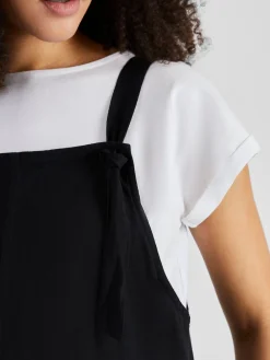 Jojo Maman Bébé Wide Leg Maternity Linen Dungaree Black Discount