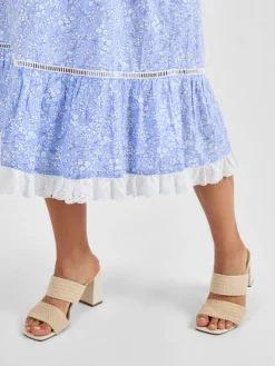 Jojo Maman Bébé Blue Floral Print Maternity Midi Dress Online