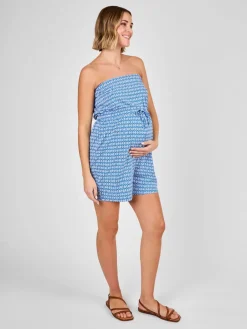 Jojo Maman Bébé Blue Maternity Patterned Bandeau Playsuit Discount