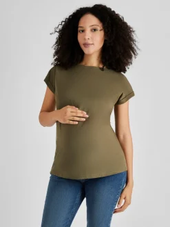 Jojo Maman Bébé Khaki Green Boyfriend Maternity Cotton T-Shirt Clearance