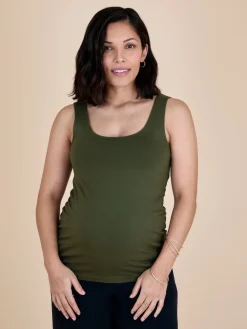 Jojo Maman Bébé Khaki Green 2-Pack Maternity Vest Tops Best