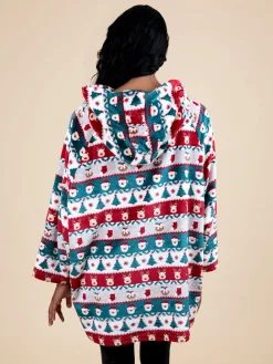 Jojo Maman Bébé Multi Christmas Fair Isle Blanket Hoodie New