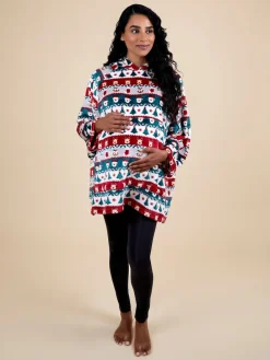 Jojo Maman Bébé Multi Christmas Fair Isle Blanket Hoodie New