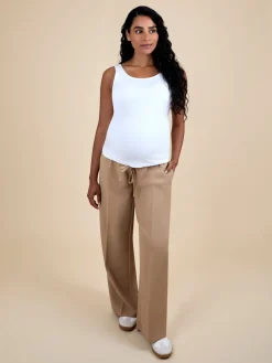 Jojo Maman Bébé Natural Wide Leg Maternity Trousers Online