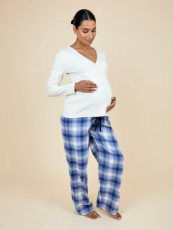 Jojo Maman Bébé Maternity Check Pyjama Set Oatmeal