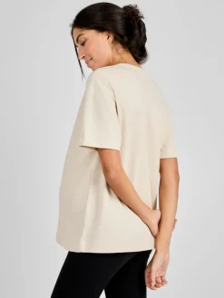 Jojo Maman Bébé Oatmeal Oversized Boyfriend Maternity T-Shirt Discount