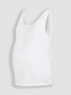 Jojo Maman Bébé White Maternity Thick Strap 100% Cotton Vest Best