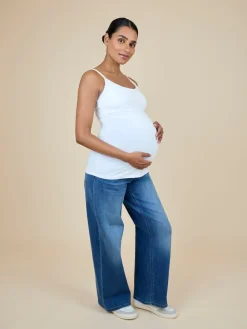 Jojo Maman Bébé 2-Pack Maternity & Nursing Vest Tops White Online