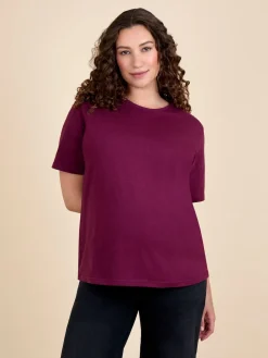 Jojo Maman Bébé Wine Oversized Boyfriend Maternity T-Shirt