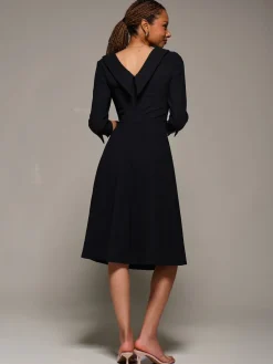 Jolie Moi Roll Neck Fit & Flare Midi Dress Black Online