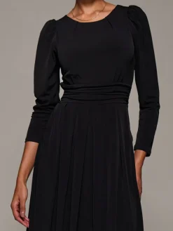Jolie Moi Puff Long Sleeve Jersey Maxi Dress Charcoal Black Sale