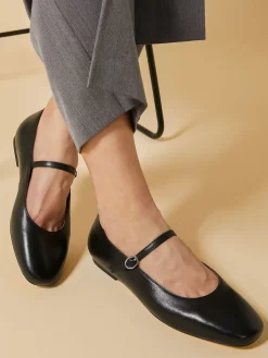 Jones Bootmaker Sonnet Mary Janes Leather Shoes Black New