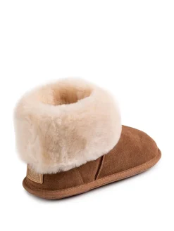 Just Sheepskin Ladies Albery Sheepskin Slipper Brown Light New