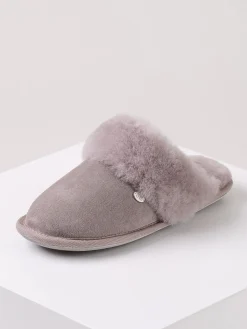 Just Sheepskin Ladies Duchess Sheepskin Slipper Light Grey New