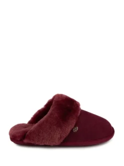 Just Sheepskin Ladies Duchess Sheepskin Slipper Red Clearance