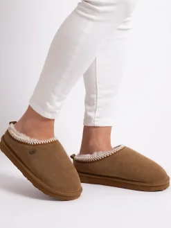 Just Sheepskin Ladies Erin Sheepskin Slippers Brown Clearance