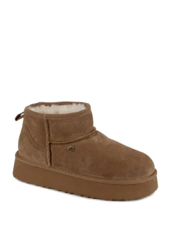 Just Sheepskin Ladies Lottie Sheepskin Mini Boots Brown Sale