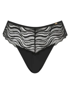 KBX High Waist Lola Lace Brazilian Knickers Black Hot