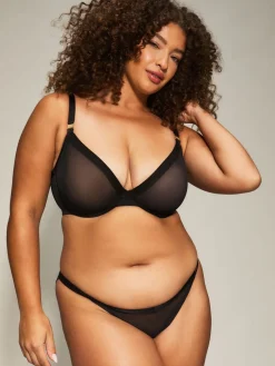 KBX Black Zadie DD+ Non Pad Plunge Bra Best