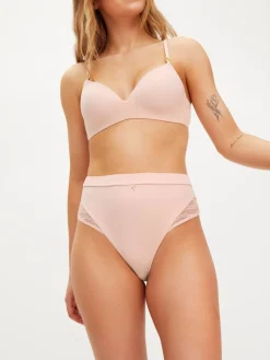 KBX Pink Charlotte Brushed High Waisted Thong Clearance