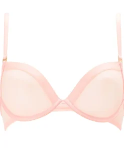 KBX Non Pad Plunge Zadie Mesh Crop Bralette Pink Discount