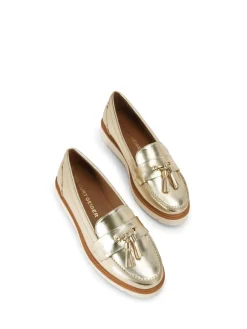 KG Kurt Geiger Gold Morly Tassel Shoes Sale