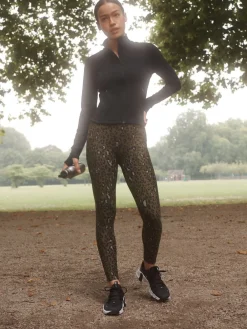 Next Outdoor Fleece Lined Warm Handle Leggings Khaki Animal Print Online