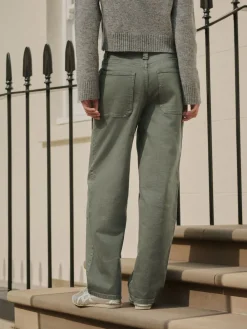 Next Ankle Straight Leg Carpenter Jeans Khaki Green Sale