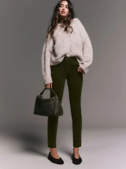 Next Corduroy Skinny Trousers Khaki Green Outlet