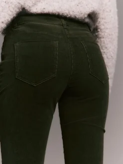 Next Corduroy Skinny Trousers Khaki Green Outlet