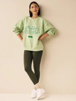 Next Khaki Green Full Length Leggings Discount