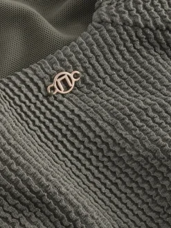 Next Khaki Green Glitter Plunge Shaping Tummy Control Swimsuit Outlet