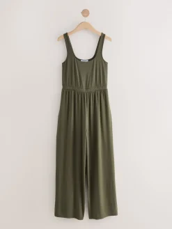Next Jersey Jumpsuit Khaki Green New