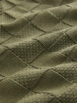 Next Knitted Tank Shirt Layer With Button Detail Khaki Green Sale