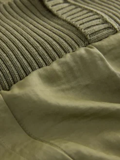 Next Knitted Tank Shirt Layer With Button Detail Khaki Green Sale