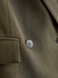 Next Khaki Green Relaxed Crosshatch Blazer