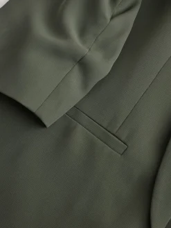 Next Khaki Green Relaxed Ruched Sleeve Blazer Discount