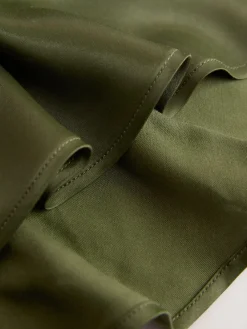 Next Khaki Green Satin Midi Skirt Online