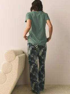 Next Short Sleeve Pyjamas Khaki Green Clearance