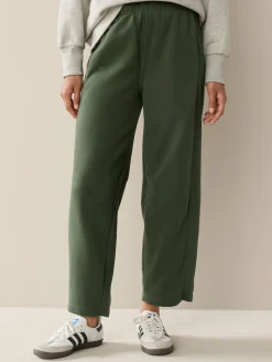 Next Supersoft Peached Essentials Barrel Leg Cocoon Joggers Khaki Green Sale