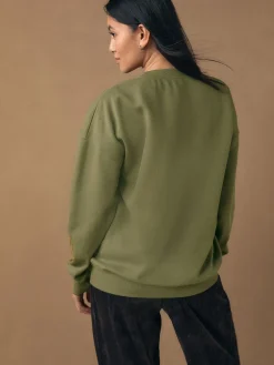 Next Sweatshirt with Appliqué Details Khaki Green Clearance